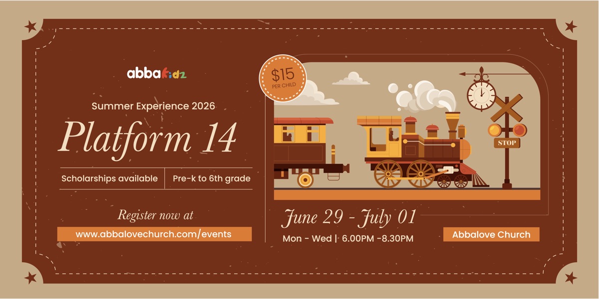 Platform 14 — AbbaKids Summer Experience 2026 promotional banner.